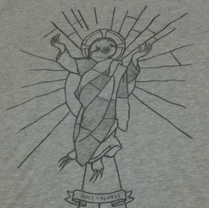 🦥✝️ Holy Slowly Shirt Medium Three Toed Sloth 🌞 Christian Cute 😊 💎 Animal